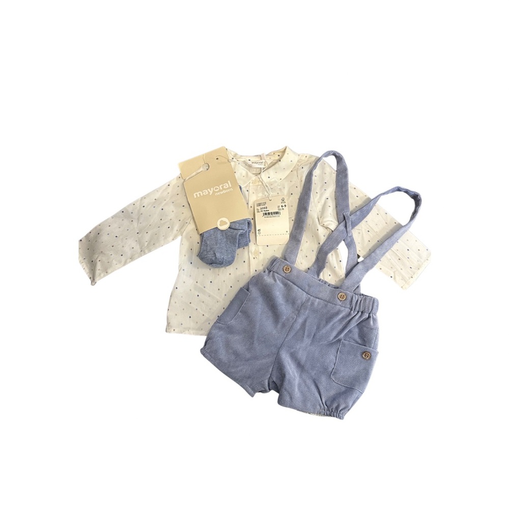 Mayoral Baby Boy Shirt and Shorts Set with Tights